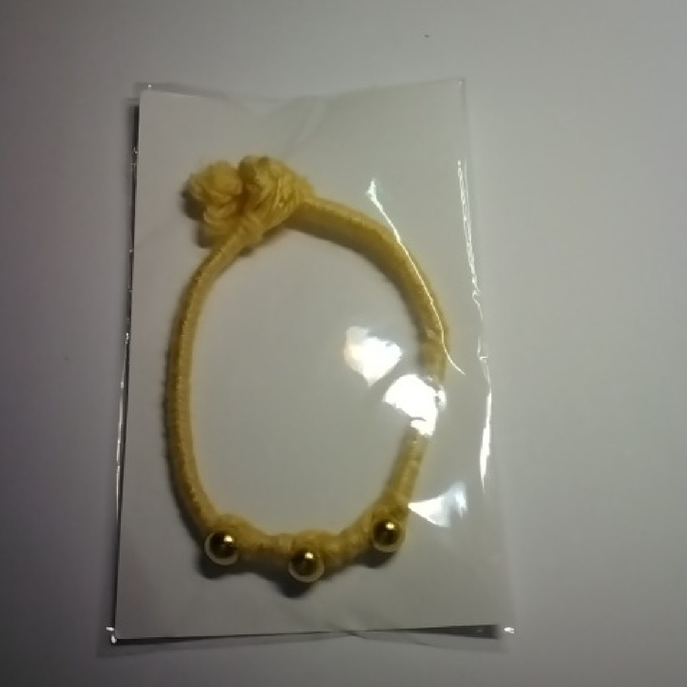 Lorena Espinoza Design Yellow Bracelet with Gold Beads